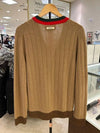 Web Rib Knit Cardigan Camel - GUCCI - BALAAN 3