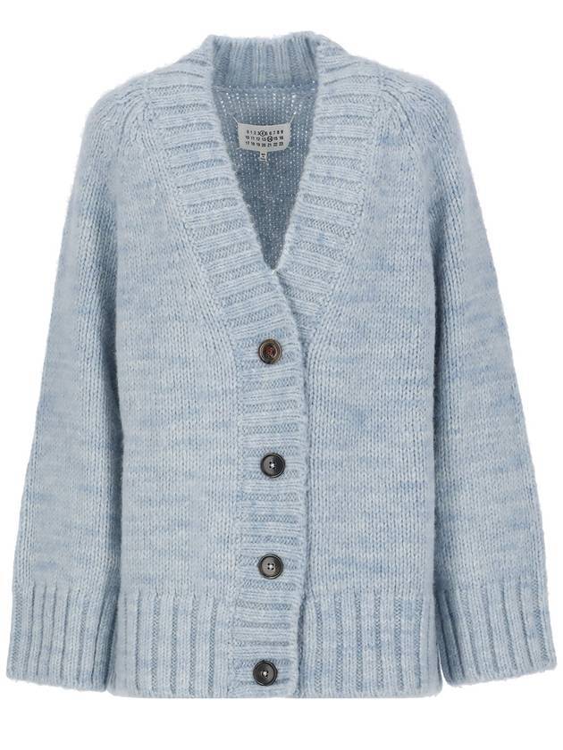 Botanical Dyed V-Neck Knit Cardigan Pale Blue - MAISON MARGIELA - BALAAN 2