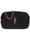 Lou Small Leather Cross Bag Black - SAINT LAURENT - BALAAN 2