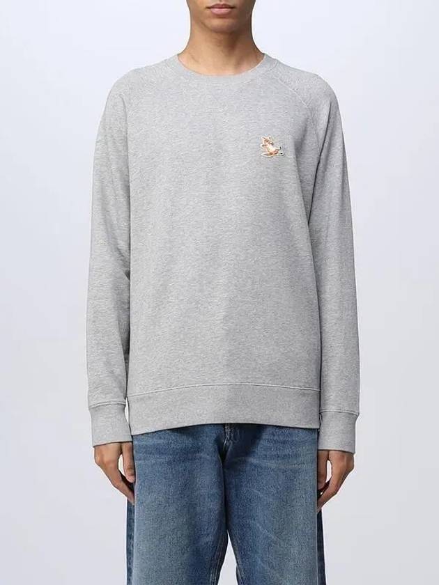 Chillax Fox Patch Classic Sweatshirt Grey Melange - MAISON KITSUNE - BALAAN 4