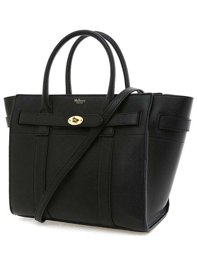 Small Classic Grain Zipper Tote Bag Black - MULBERRY - BALAAN 3