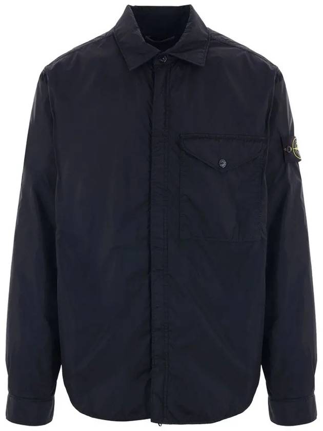 Logo Patch Zip Up Jacket Navy - STONE ISLAND - BALAAN 2