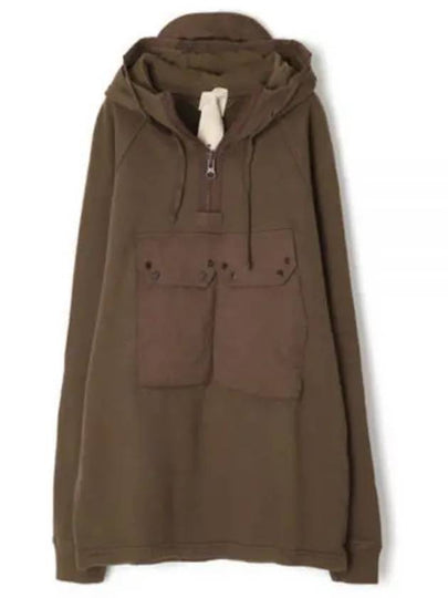 Felpa Chiusa Cappuccio Garment-Dye Hooded Anorak Brown - TEN C - BALAAN 2