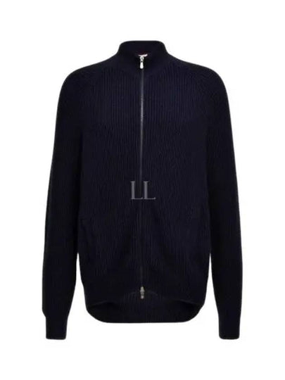 Ribbed Cotton Full-Zip Cardigan Navy - BRUNELLO CUCINELLI - BALAAN 2