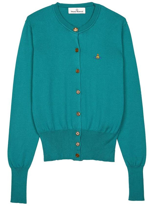 Bea Embroid Logo Cotton Cardigan Blue - VIVIENNE WESTWOOD - BALAAN 2