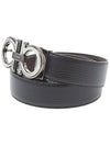 Men's Gancini Reversible Leather Belt Black - SALVATORE FERRAGAMO - BALAAN 3