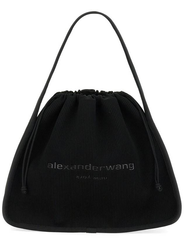 Ryan Rib Knit Large Tote Bag Black - ALEXANDER WANG - BALAAN 3