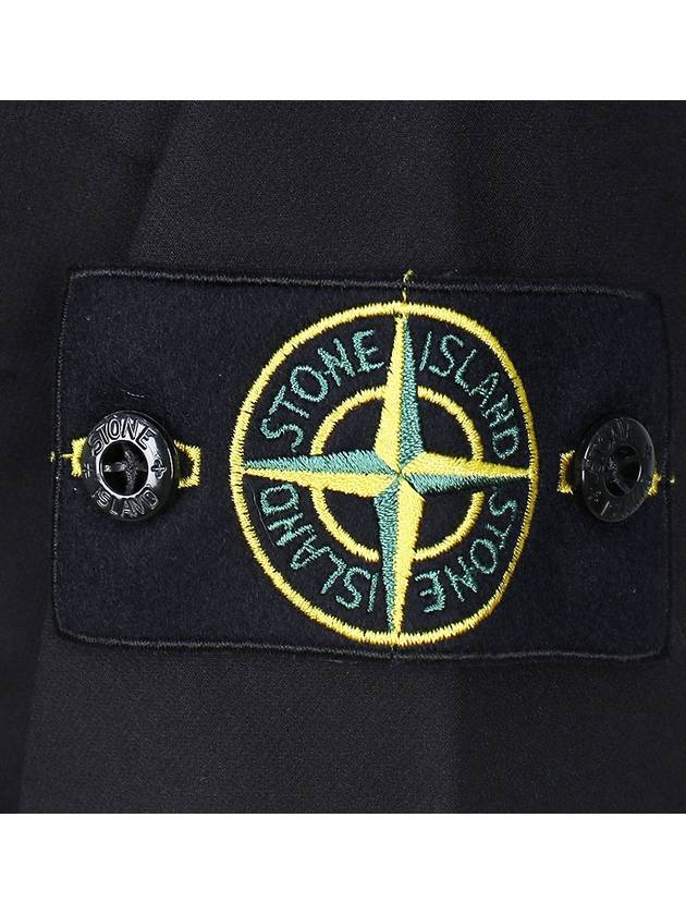 Logo Badge Zipper Comfort Fit Fleece Track Jacket Black - STONE ISLAND - BALAAN 7