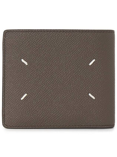 Stitched Bifold Leather Half Wallet Grey - MAISON MARGIELA - BALAAN 2