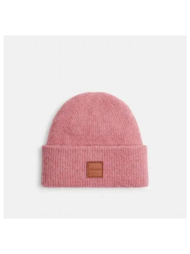 Knit Beanie with Leather Patch CU825 OUS - COACH - BALAAN 1