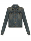 Vintage Washed Crop Denim Jacket Blue - SAINT LAURENT - BALAAN 2