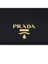 Saffiano Metal Logo Gold Fold Wallet Black - PRADA - BALAAN 7