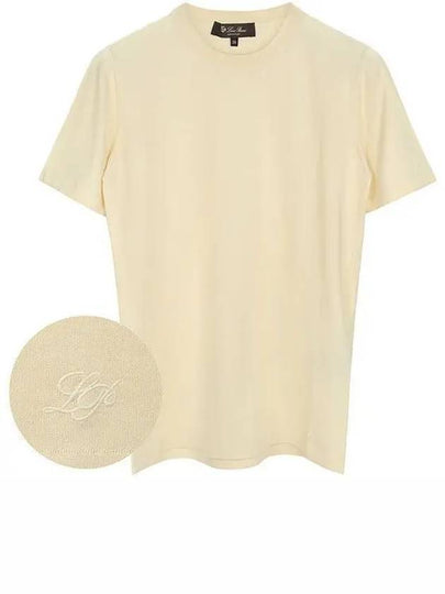 Angera Crewneck Cotton Short Sleeve T-Shirt Daikon - LORO PIANA - BALAAN 2