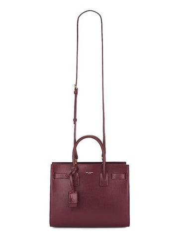 Sac De Jour Small Smooth Leather Baby Tote Bag Red - SAINT LAURENT - BALAAN 1