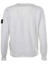 Crewneck Soft Cotton Knit Top Melange Grey - STONE ISLAND - BALAAN 3