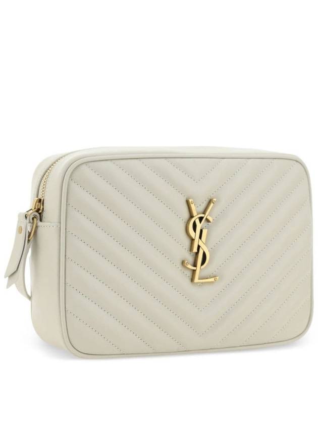 Lou Logo Quilting Cross Bag White - SAINT LAURENT - BALAAN 4