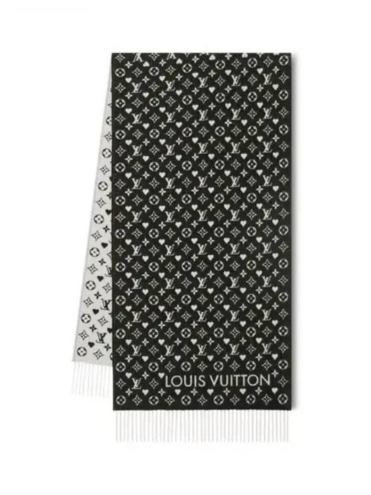 Monogram Game On Cashmere Scarf Black - LOUIS VUITTON - BALAAN 2