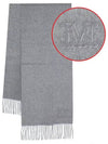 Wsdahlia Embroid M Logo Fringe Cashmere Muffler Light Grey - MAX MARA - BALAAN 2