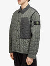 Men's Stella Wappen Patch Quilted Jacket Green - STONE ISLAND - BALAAN 3