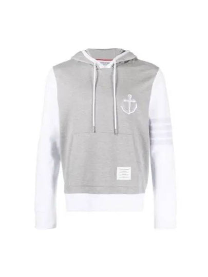 Funmix Lightweight Anchor Loopback 4 Bar Hoodie Grey - THOM BROWNE - BALAAN 2