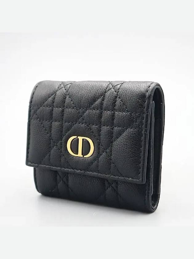 S5175UWHC M900 Black Leather Caro Hibiscus Wallet - DIOR - BALAAN 3