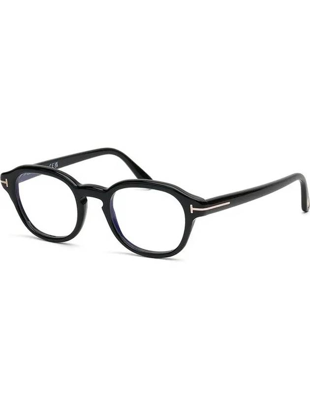 Blue light blocking glasses frame TF5871B 001 square black horn - TOM FORD - BALAAN 7