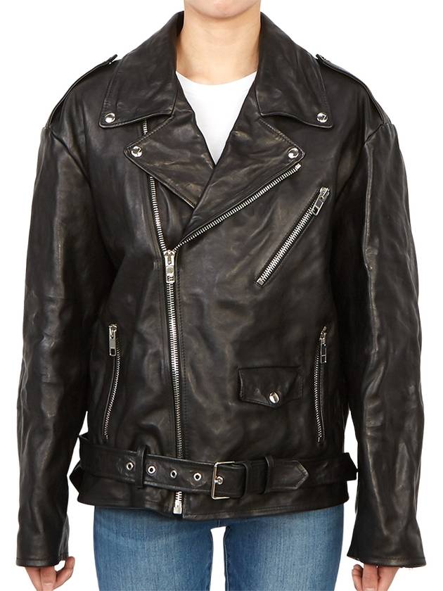 Leather Biker Jacket Black - GUCCI - BALAAN 3