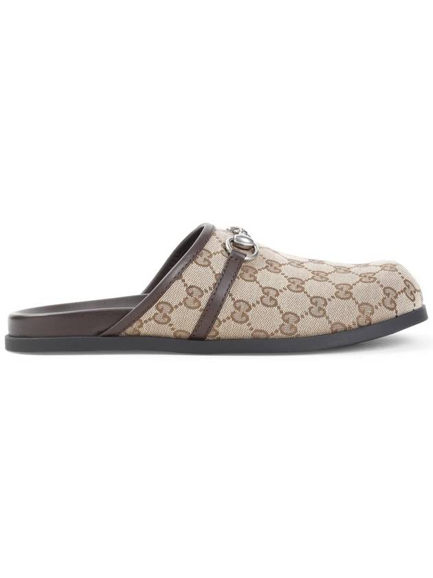 Men's Horsebit GG Canvas Slippers Beige - GUCCI - BALAAN 2