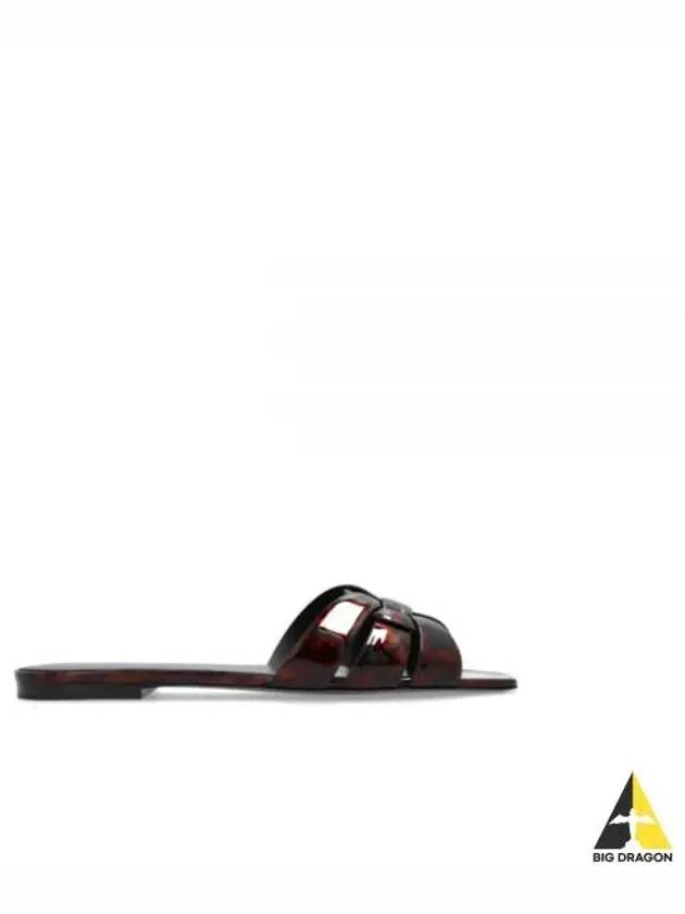 Tribute Tortoiseshell Patent Leather Mules Havana - SAINT LAURENT - BALAAN 2