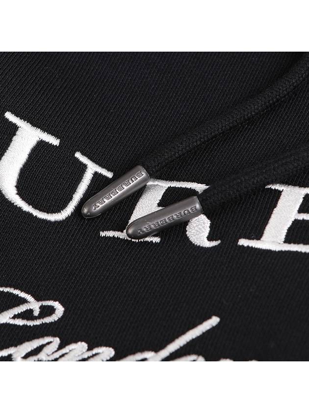 Lettering Embroidered Hoodie Black - BURBERRY - BALAAN 6