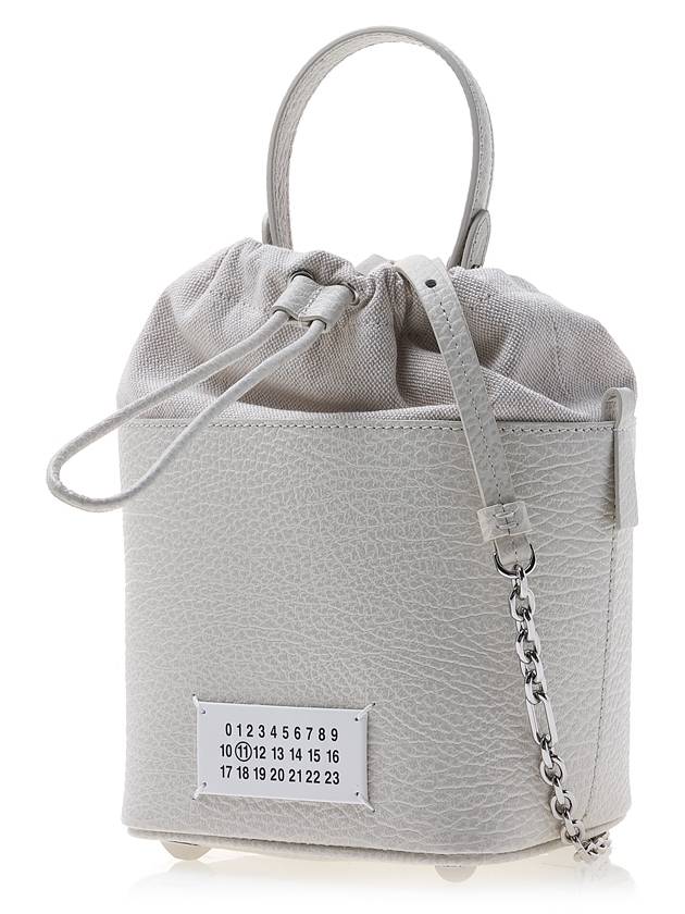 5AC Number Logo Texture Leather Bucket Bag Grey - MAISON MARGIELA - BALAAN 3