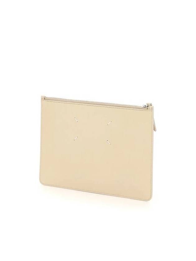 Logo Small Grain Clutch Bag Beige - MAISON MARGIELA - BALAAN 3