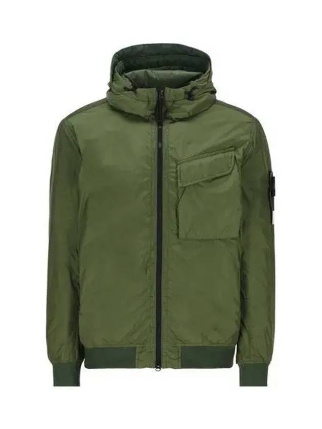 Wappen Patch Nylon Crinklips Hooded Jacket Green - STONE ISLAND - BALAAN 2