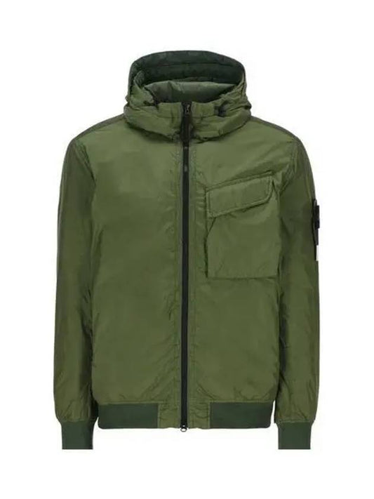 Wappen Patch Nylon Crinklips Hooded Jacket Green - STONE ISLAND - BALAAN 2