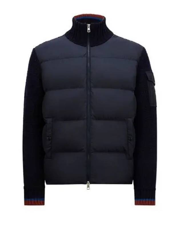 Zip-Up Wool Padded Cardigan Navy - MONCLER - BALAAN 2