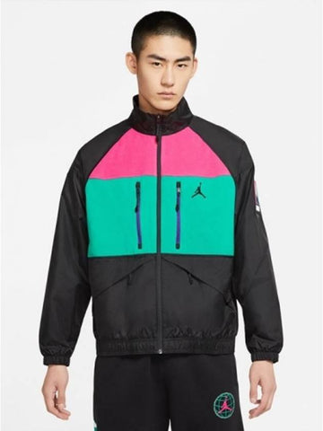 01CT3380010JordanMountain Side Utility JacketBlack Green Pink - NIKE - BALAAN 1