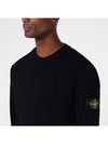 Compass Badge Crewneck Virgin Wool Knit Top Black - STONE ISLAND - BALAAN 4