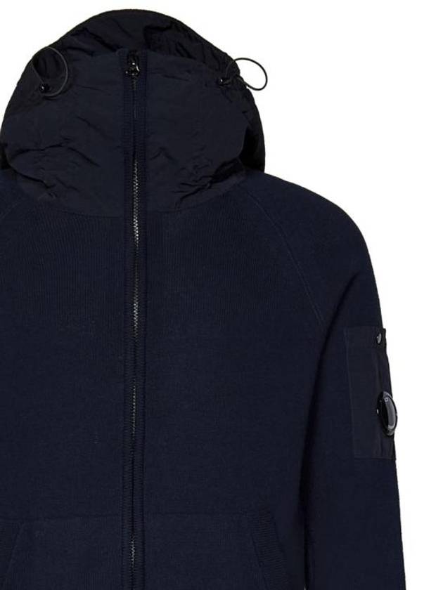 Cotton Mixed Knit Hooded Jacket Navy - CP COMPANY - BALAAN 5