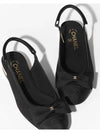 Ribbon Logo Slingback Flat Shoes Shoes Shoes Black - CHANEL - BALAAN 5