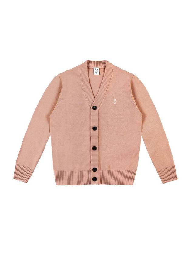 Wool V-Neck Cardigan Pink Beige - SOLEW - BALAAN 2