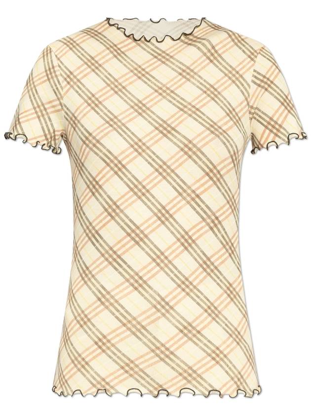 Burberry Top With Check Pattern, Women's, Beige - BURBERRY - BALAAN 1