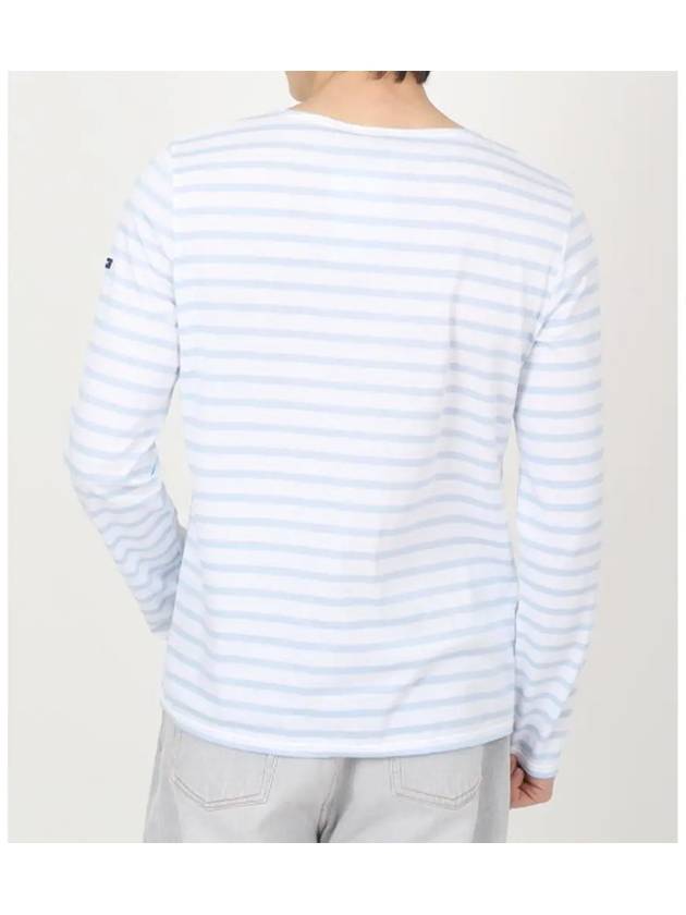 Minquiers Modern Stripe Long Sleeve T-Shirt Neige CL - SAINT JAMES - BALAAN 3