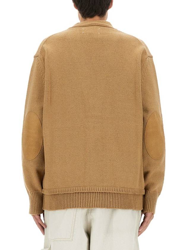 Elbow Patch Cardigan Beige - MAISON MARGIELA - BALAAN 4