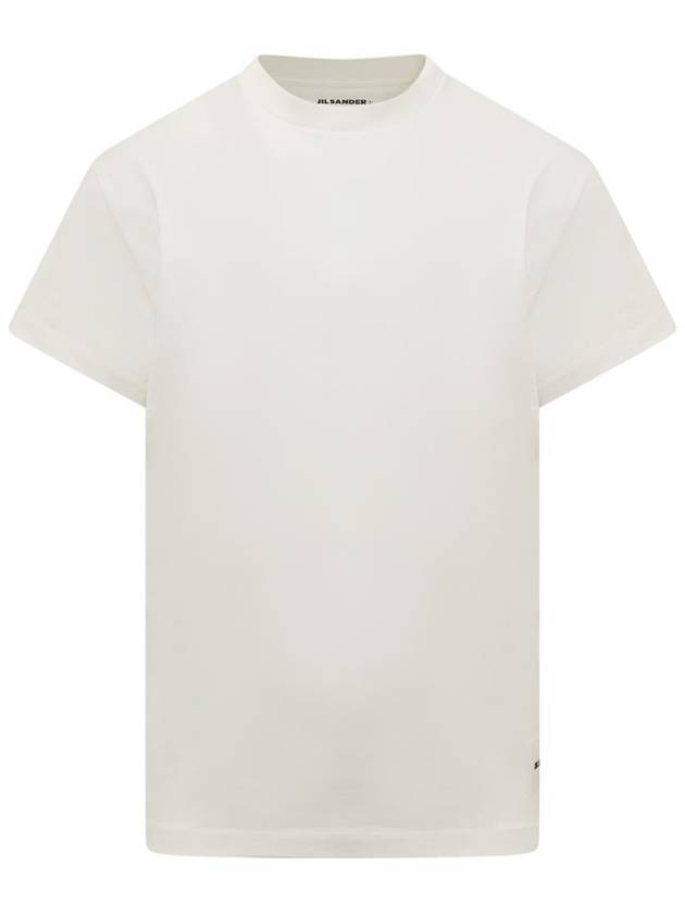 Logo Patch Cotton Short Sleeve T-Shirt 3 Pack White - JIL SANDER - BALAAN 3