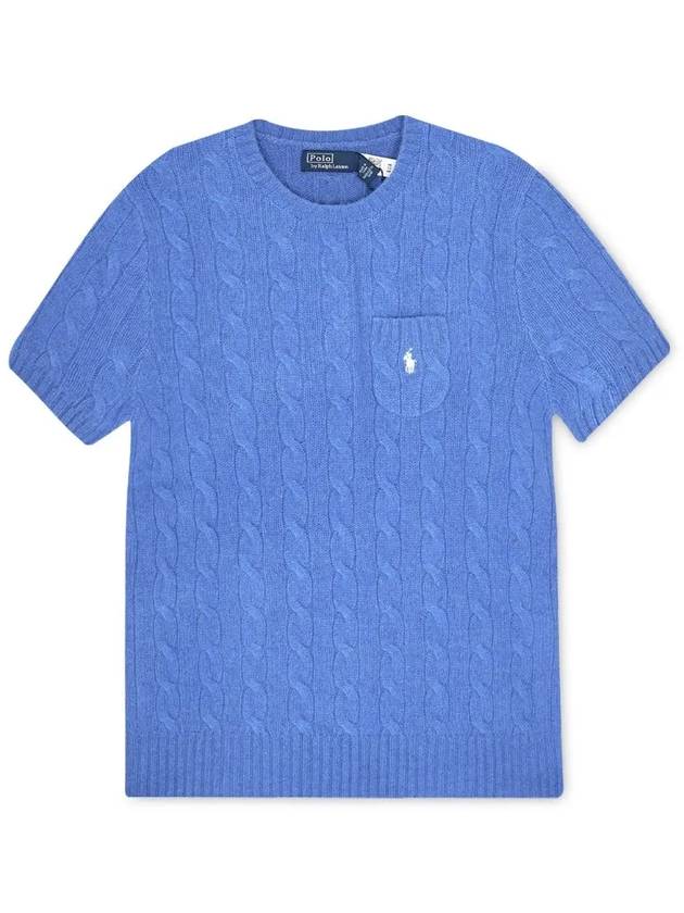 Polo Pony Cable Knit Top Blue - POLO RALPH LAUREN - BALAAN 4