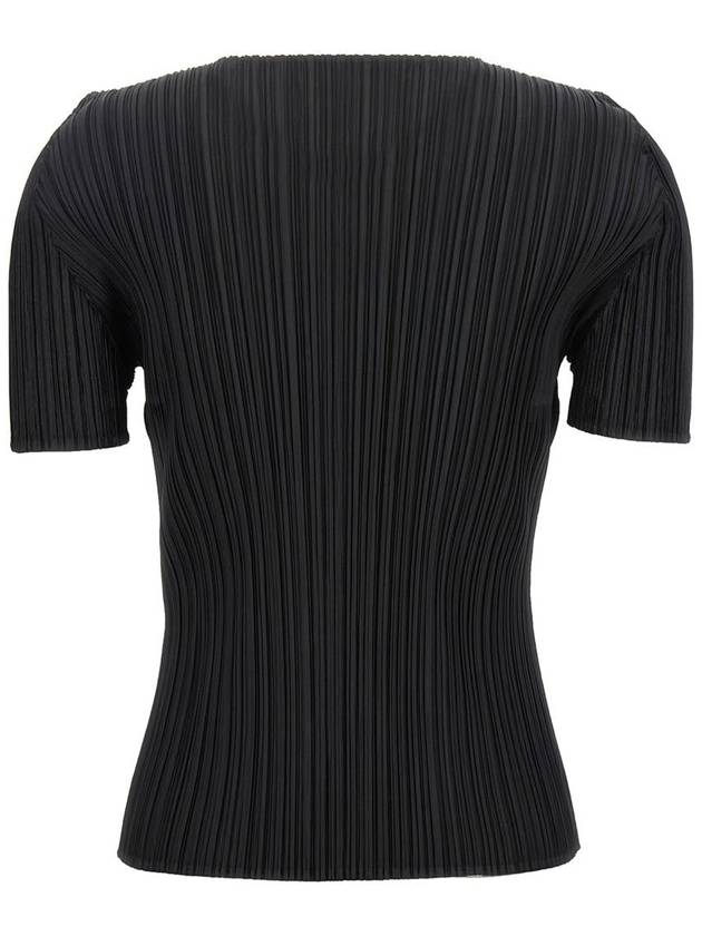 Basic Pleated Short Sleeve T-Shirt Black - ISSEY MIYAKE - BALAAN 3