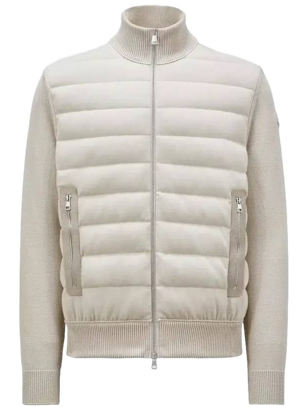 9B00014 M1367 215 Beige Knit Padded Zip Jacket Moncler - MONCLER - BALAAN 1