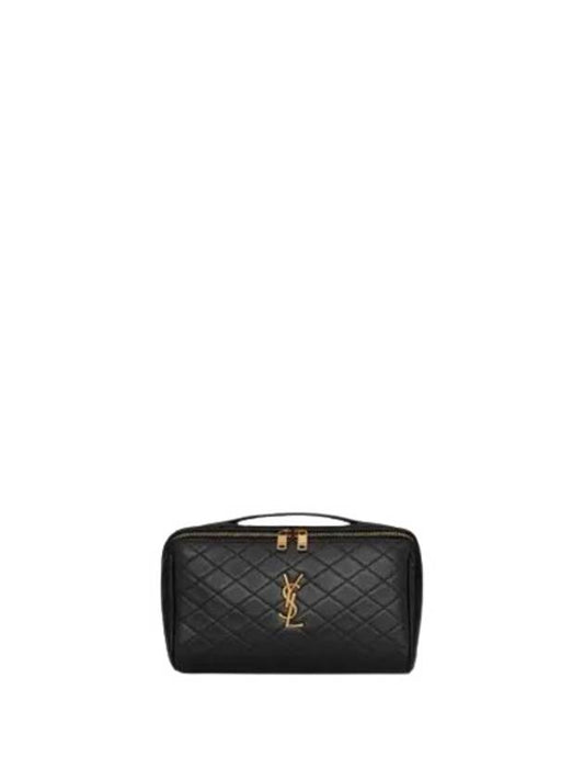 Gaby Vanity Pouch Bag Black - SAINT LAURENT - BALAAN 1