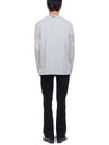 4 Bar Crew Neck Long Sleeve T-Shirt Blue - THOM BROWNE - BALAAN 6