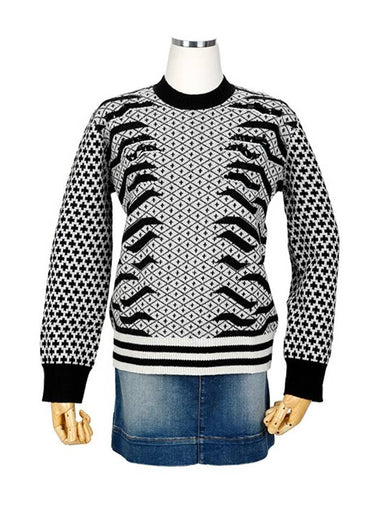 2TO555 830 99 Black and White Sweater Women’s Knit - KENZO - BALAAN 1